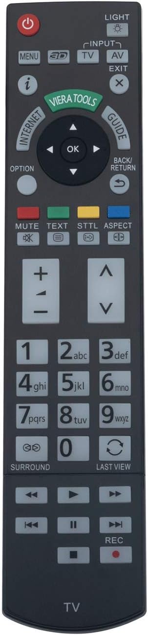 VINABTY N2QAYB000715 Remote Control Replaced For Panasonic LED LCD 3D Viera TVs TX-P42GT50J TX-L55DT50Y TX-L55WT50E TX-LR55WT50 TX-P42GT50E TX-P42GT50Y