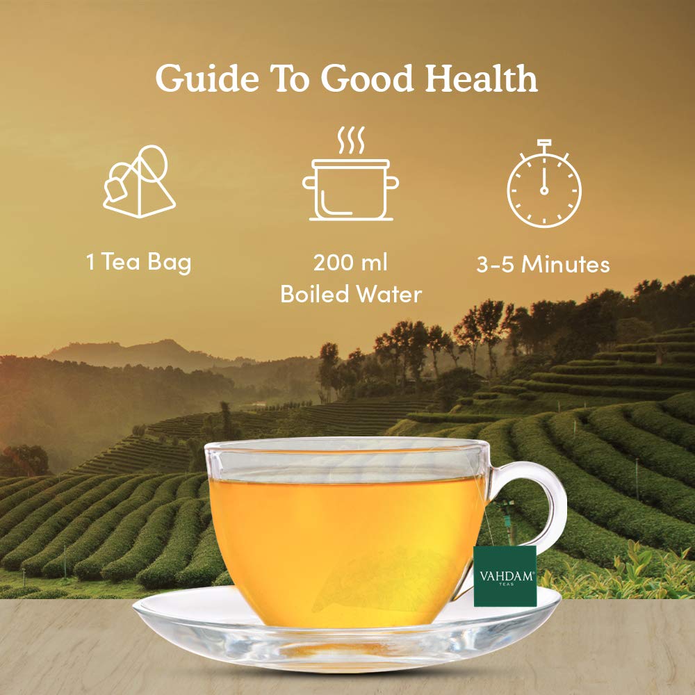 VAHDAM, ORGANIC Himalayan Green Tea Leaves (100 Tea Bags) | 100% Natural Weight Loss Tea, Detox Tea, Slimming Tea, ANTIOXIDANTS RICH - Green Tea Loose Leaf Tea Bag : Grocery & Gourmet Food
