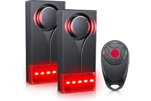 Car Vibration Sound & Light Alarm with Remote, ELECTOP 108dB Automobile Anti-Theft Vibration Alert, Anti-Theft LED Flashing Security Light Wireless Remote Vehicle Security Alert with 2pcs Alarm