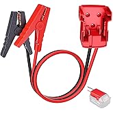 Jumper Cables with Adapter Compatible with Milwaukee M18 18V Battery Jumper Starter, 2ft 8AWG Automotive Booster Cables, Silicone Wire 392°F Heat Resistant for Car Jump Starting Tool Battery