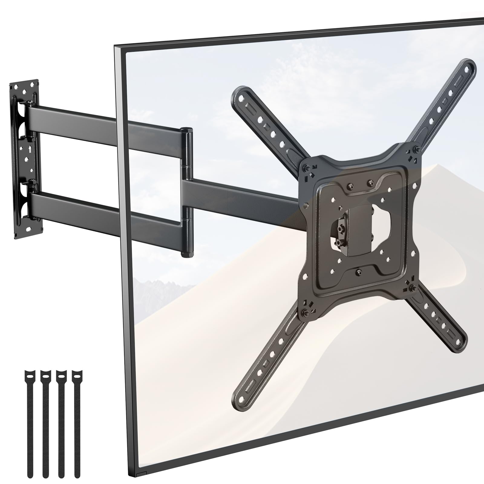 TV Wall Bracket with 728 mm Long Arm for 23-65 Inch TVs, Corner TV Bracket with 180° swivel and tilt support, Max. VESA 400 x 400 mm, Holds up to 35 kg