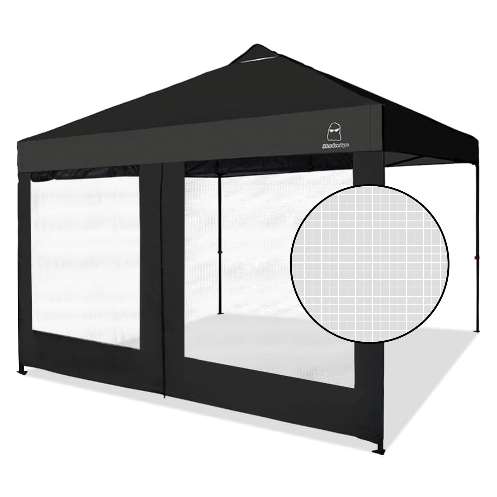 Photo 1 of MordenApe Mesh Sidewall for 10x10 Pop Up Canopy - Straight Leg, Commercial Grade Black Mesh Walls with Window and Door, 1 Pack Canopy Sidewall Only, Black