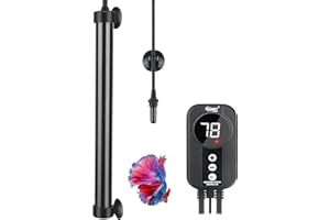 hygger Marine Aquarium Heater 500W,Titanium Heater with Digital LED Controller & Temperature Probe,Submersible Fish Tank Heater with Temperature Calibration,for Saltwater Freshwater Tank 70-80Gallon