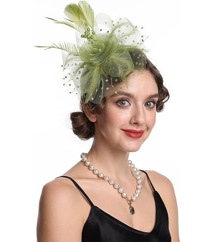 Amazon.com: Coucoland White Flower Hat Fascinator - Women display picture 3