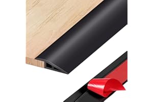 FUNNYFOX Floor Transition Strip Carpet to Tile, 3.4Ft Vinyl Door Threshold Flooring Edging Trim-PVC Door/Tile to Carpet Doorway Transition Strip for Laminate Vinyl Flooring Tile Hardwood-Black 2/5" to 3/5"