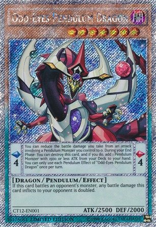 Yu-Gi-Oh! - Odd-Eyes Pendulum Dragon (CT12-EN001) - 2015 Mega-Tin Exclusives - Limited Edition - Platinum Secret Rare