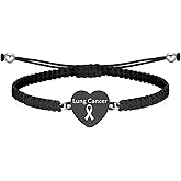 CHOORO Lung Cancer Awareness White Ribbon Adjustable Bracelet Lung Cancer Awareness Gift For Her
