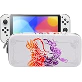 CHIKIXSON Carrying Case Compatible with Switch & Switch OLED, switch accessories with 10 Game Cartridges, Protective Hard Shell Travel Case Pouch for Switch Console