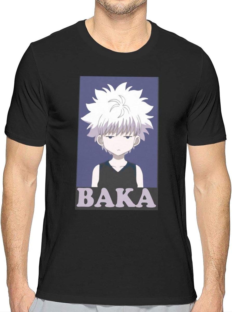Hunter X Hunter Killua Zoldyck Baka Short Sleeve T-Shirts Crew Neck Tee