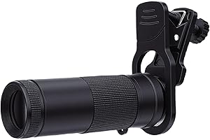 UPALDHOU Telephoto Phone Lens, Long Focus 8X Zoom Cellphone Camera Lens with Phone Clamp 10.6 Degree Full Screen HD Portable 
