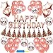 NIUBER Birthday Decorations - Birthday Party Supplies Party Decorations Balloons Rose Gold Happy Birthday Banner Confetti Balloons
