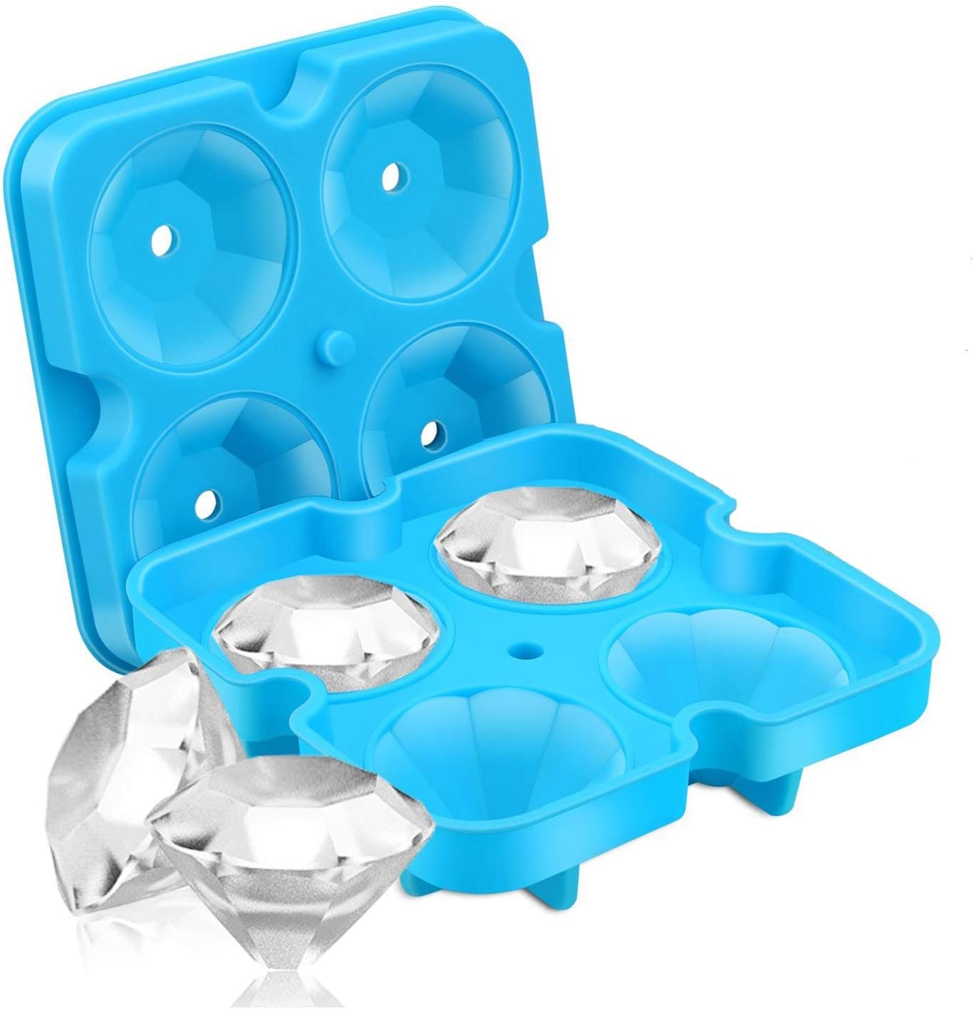 SAWNZC Ice Cube Trays Diamond Ice Cube Molds BPA Free