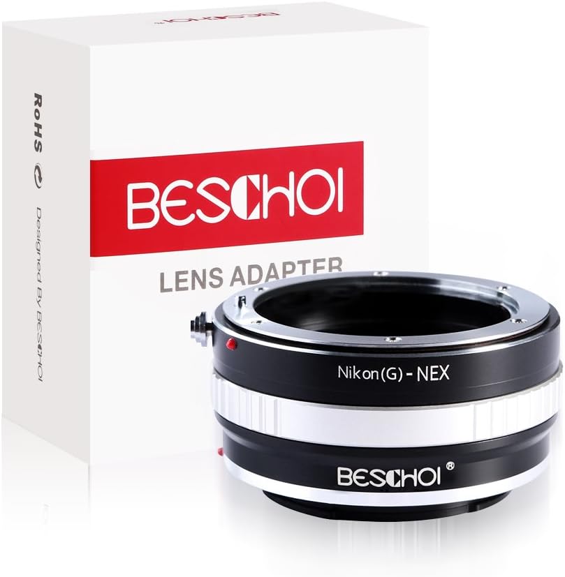 Beschoi Lens Mount Adapter for Nikon Nikkor F Mount G-Type D/SLR Lens to Sony NEX E-Mount Mirrorless Camera Body