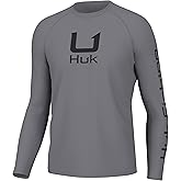 HUK Mens Icon X Crew Shirt, Long-Sleeve Performance Fishing Shirt
