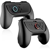 Lyvix Grip for Nintendo Switch 2/1 Joy-Con,Christmas Gift for NS2/NS/OLED, Ergonomic Accessories 2025 for Joycons Controller, Non-Slip 2-Pack, Non-Slip 2-Pack Black