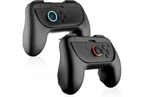 Lyvix Grip for Nintendo Switch 2/1 Joy-Con, Joycon Grips for NS2/NS/OLED, Ergonomic Accessories 2025 for Joycon Controller, Non-Slip 2-Pack Black