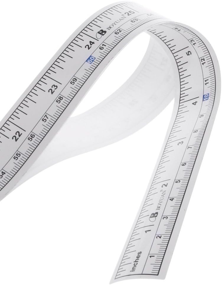 Self Adhesive Measure Tape Stickers Metric Adhesive Silver Sewing Tape