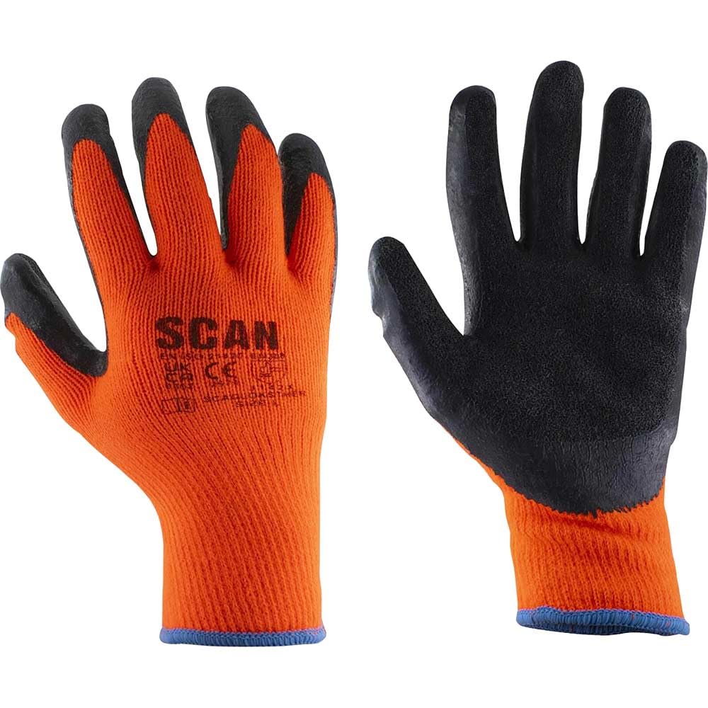 Scan SCAGLOKSTHXL Knitshell Thermal Latex Coated Gloves - Orange - Size 10