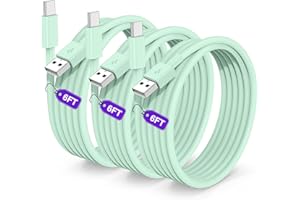 HCOOB 3Pack Car Carplay Cable for iPhone 16 15 Pro Max Car Charger Cord,6FT[Apple MFi] USB A to USB C Cable Carplay Adapter Cord Fast Charging for iPhone15 16 Plus,iPad Pro13/11,iPad Air 5/4-Light Green