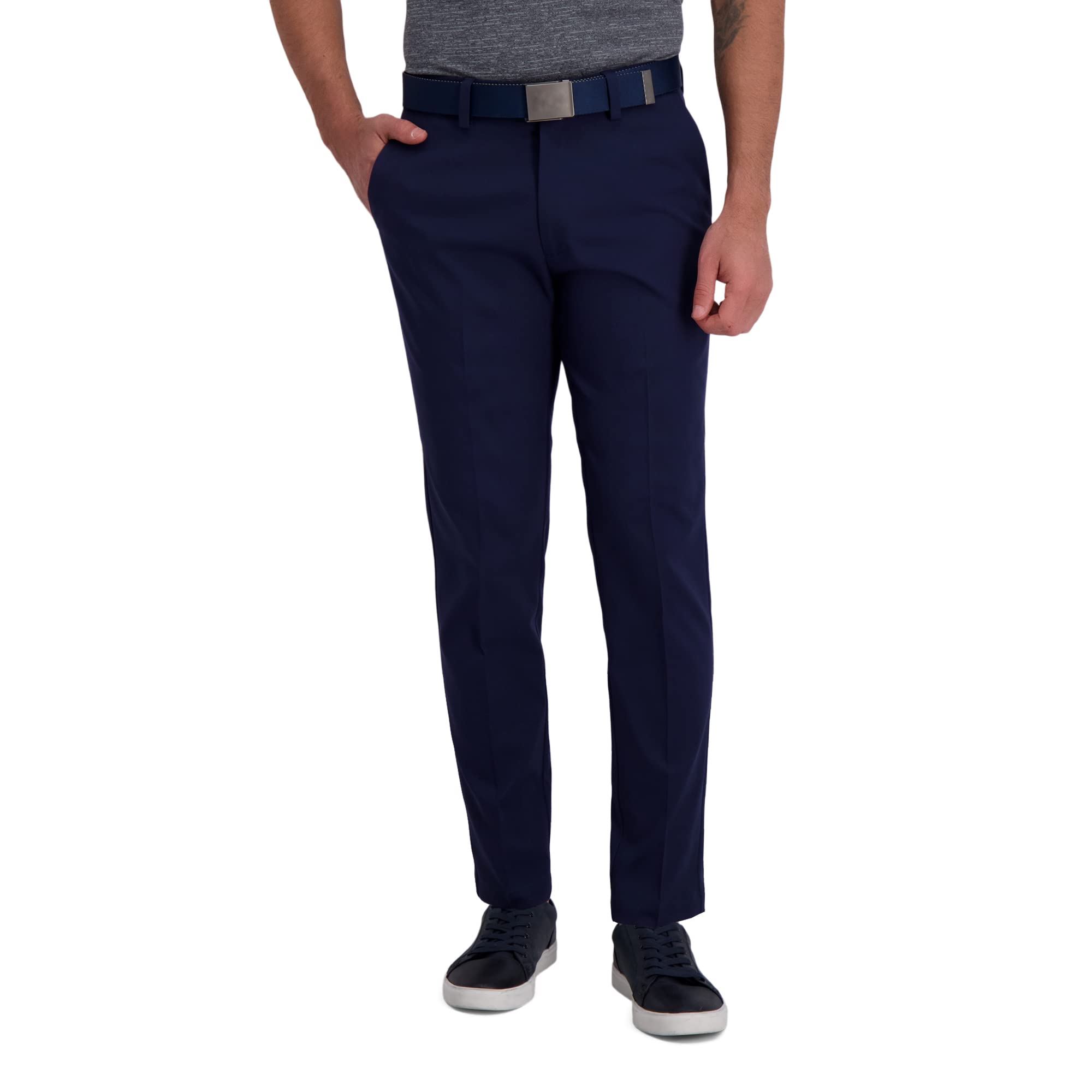 Size 38x32 Haggar Men's Cool Right Performance Flex Solid Slim Fit Flat ...