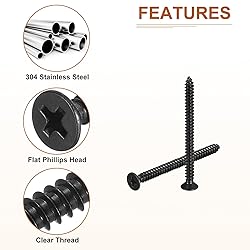 DTGN 100Pcs #10x2-3/8" Flat Head Wood Screws, 304