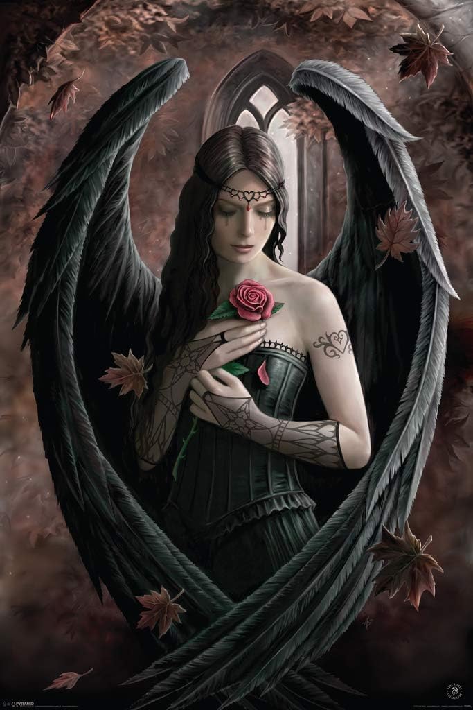 Pyramid America Anne Stokes Angel Rose Cool Wall Decor Art Print Poster 24x36
