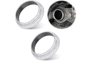 2pcs Car Exhaust Manifold Gasket, 2.5 Inch Sealed Exhaust Flange Gaskets Universal Donut Gasket Ring Muffler Sealer to Preven