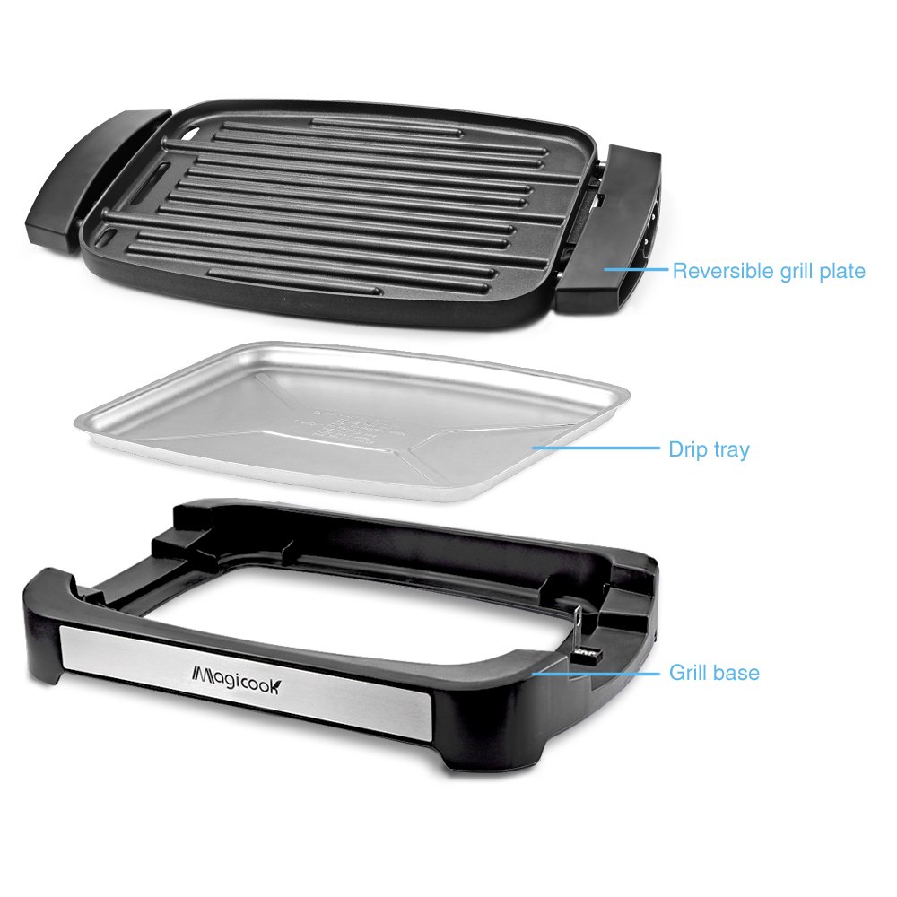 Magicook Electric Reversible Grill Griddle with Removable Nonstick