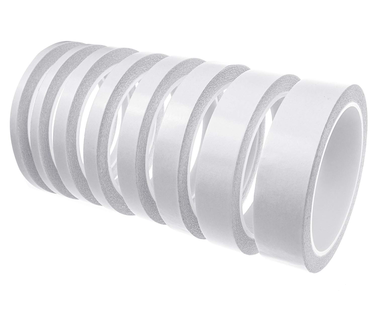 WeLiu Double-Sided Tape for Arts, Crafts, Photography, Scrapbooking, Tear-by-Hand, Paper Backing (8 Rolls) (Width: 6mm/ 9mm/ 12mm/ 15mm/20mm/25mm): Industrial & Scientific