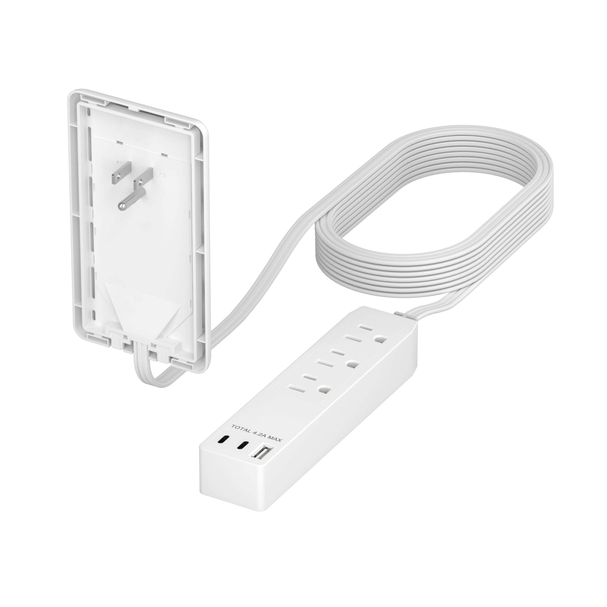 LIDER Outlet Extender with 3 Receptacles, 21W USB