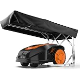 Robot Lawn Mower Garage, Waterproof Outdoor Shelter &amp; Carport for Most Robotic Mowers, Universal Easy Setup Rain Protection Panel Awning Shed, 19" W x 30" L x15.7 H