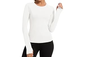 Loovoo Workout Tops for Women 1/2 Pack Long Sleeve Athletic Shirts with Thumb Holes Breathable Quick Dry Yoga T-Shirts