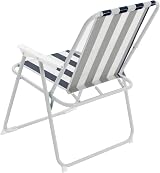 Harbour Housewares Folding Beach Deck Chair Blue Stripe view 3
