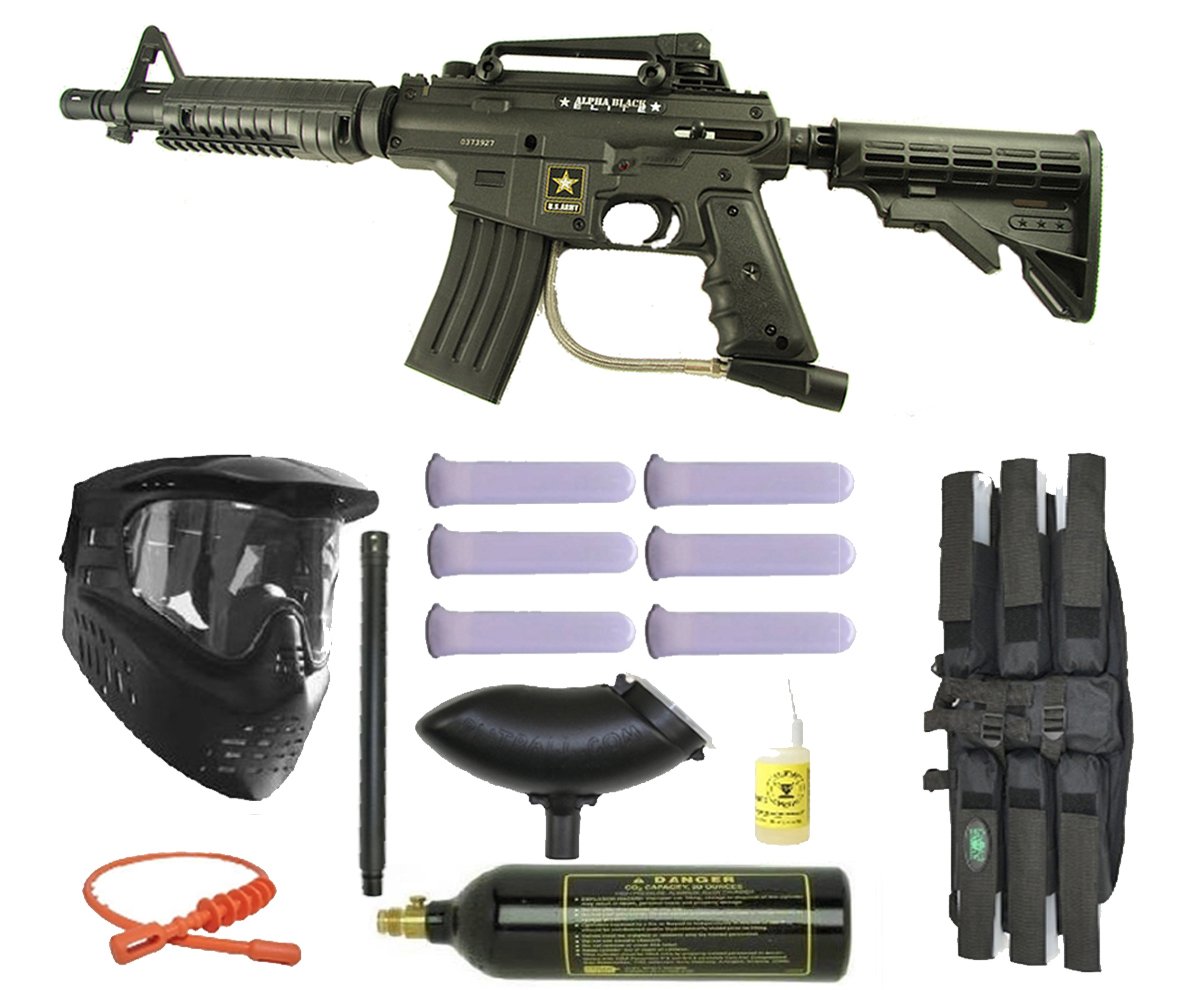 US Army Alpha Black Elite Paintball Marker Gun 3Skull