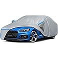 Car Cover for 2007-2025 Audi A5/S5/RS5 Sedan, Waterproof Custom-fit All Weather Sun Rain UV Dust Snow Protection Windproof Outdoor A5 Full Car Cover with Door Zipper and Cotton Lining-Gray