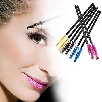 DALUCI Disposable Eyelash Brush Mascara Wands Applicator Makeup Tool (Multi-Color) (25 Qty)