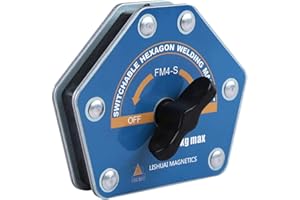 LISHUAI Multi-Angle Welding Magnets Holder Tool - Neodymium Magnetic Welding square, 55LBS Strong Hand Tools With Switch, Hexagon Multi-Angle Magnets: 30°, 45°, 60°, 75°, 90°, 105°, 120°, 135°, 150°(Small)