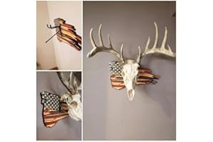 TAIVOZE European Mount Skull Hanger, Deer Antler Mounting Kit, USA Flag Decor Skull Hooker Pedestal, Perfect Prey Display Rack for Hanging and Mounting Taxidermy Deer Antlers and Other Skulls (Hanger Kit-A)