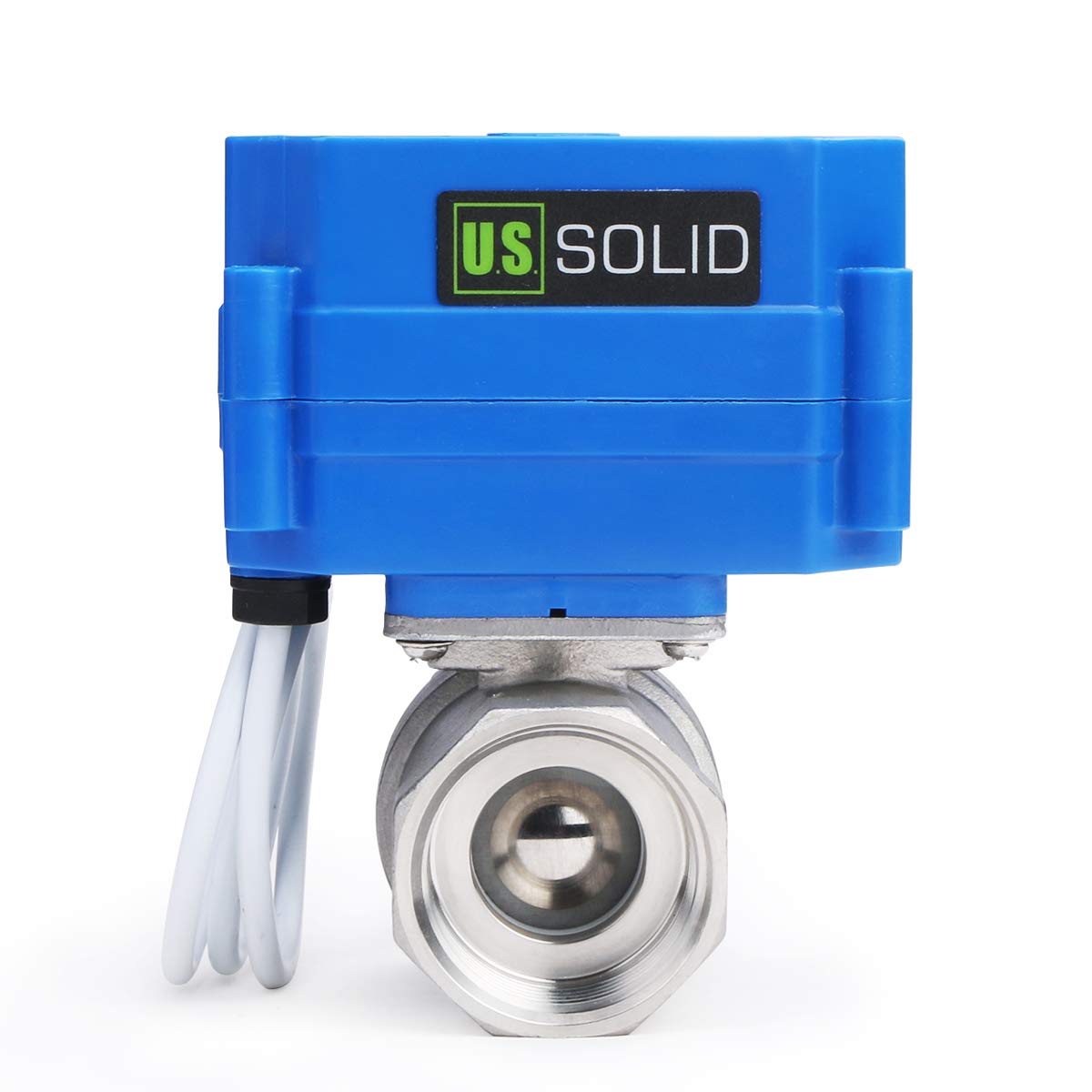 U.S. Solid 1" Motorized Ball Valve DN25 Stainless Steel Electrical Ball Valve, 9-24V AC/DC, 3 Wire Setup