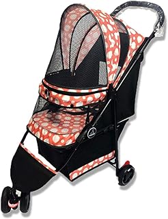 No-Ziprüttler Pet Stroller for Katzen/Hunde, Zipperless Eintrag, Easy One-Hand Falten, Becherhalter + Storage Basket