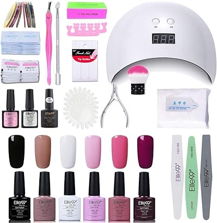 elite99 lampara uv led para unas 24w kt de esmaltes semipermanentes en gel uv led base y top coat removedor de unas 001