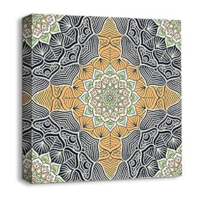 Canvas Wall Art Traditional National Culture Painting Artwork for Home Prints Framed - 12x12 inches
