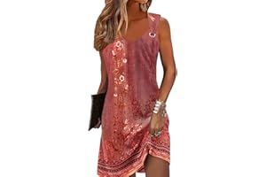 DISAMER Summer Dresses for Women 2024 Sleeveless Beach Sundress Swimsuit Cover Ups Swing Casual Loose Tank Tshirt Dress