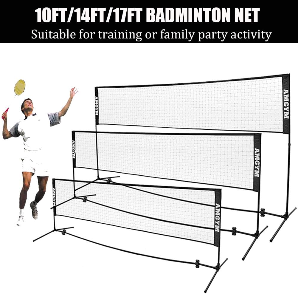 Albott Portable Tennis Net Set - for Tennis, Soccer Tennis, Pickleball, Kids Volleyball, Badminton - Easy Setup Nylon Sports Net with Poles 10FT 14FT 17FT : Sports & Outdoors