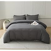Houseri Grey Comforter Queen Size Solid Dark Gray Bedding Comforters Sets Men Women Modern Dark Grey Queen Comforter Set for Teen Girls Boys Soft Comfy Breathable Pure Grey Bed Quilts Blankets Durable