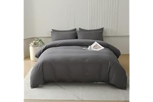 Houseri Dark Grey Comforter Full Size Pure Gray Bedding Comforter Sets for Teen Boys Girls Deep Grey Comforter Quilt Plain Grey Full Size Comforters Men Minimalist Soft Solid Grey Bed Blankets Comfy