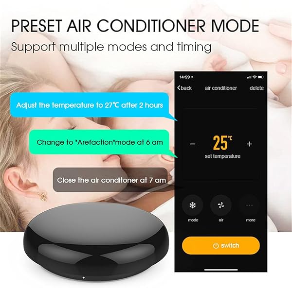 SRW 001 WiFi IR Control Hub Smart Home Blaster Control remoto inalmbrico por infrarrojos a travs de la aplicacin Smart Life Tuya Trabajar con Alexa Home Compatible con Android e iOS   Negro