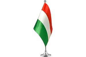 GentleGirl.USA Hungary Table Flags,Stick Small Mini Hungarians Flag Office Desk Flag on Stand with Stand Base, International Festival Hungary Theme Party Decoration,Home Desk Decoration