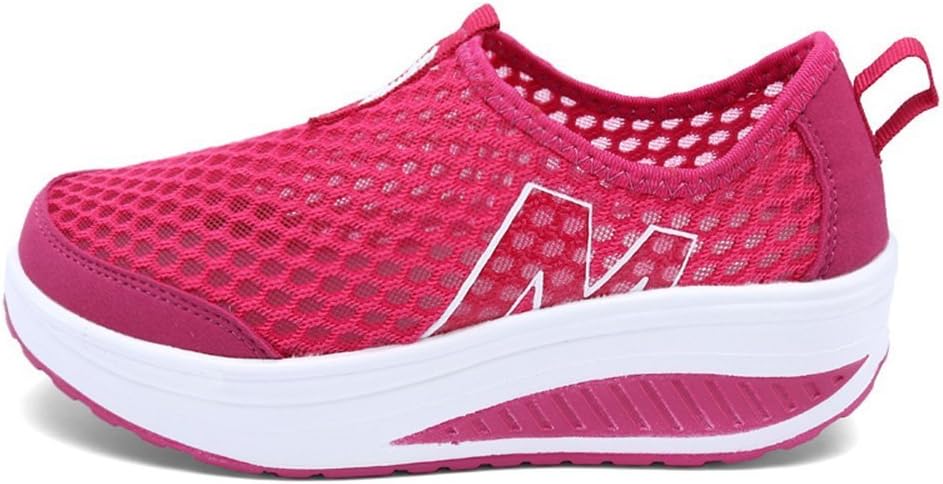 Women's Casual Mesh Slip On M Design Platform Shoes Fitness Toning Walking Sneakers