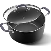 10 Quart Nonstick Stock Pot with Lid, Ceramic Soup Pot with Lid, Induction Cooking Pot with Silicone Handle for All Stoves, Healthy Non-toxic Cooking Pot for Stew/Pasta, PFAS &amp; PFOA Free